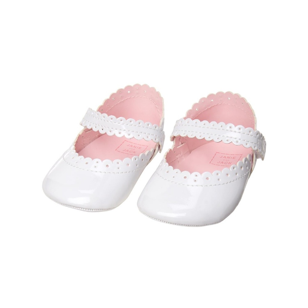 NWT Janie and Jack eyelet crib shoes sz 18-24 mon